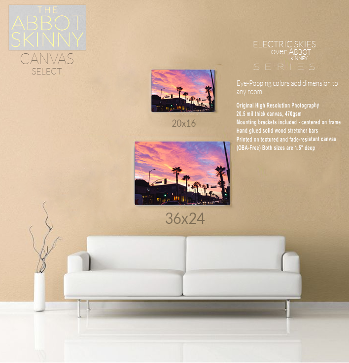 Electric Skies over Abbot Kinney Canvas Prints